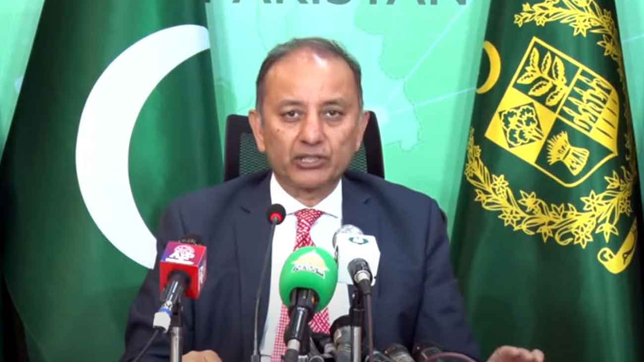 Federal Minister Petroleum Musadik Malik while talking to a private TV program