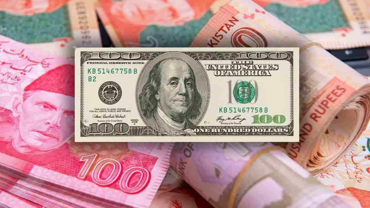 امریکی ڈالر کی قدر میں کمی کا رجحان Image of US Dollar and Pakistani Currency Rupee
