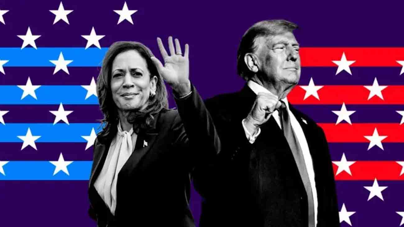 Photos of Kamala Harris, former US President Donald Trump's candidate for the same position