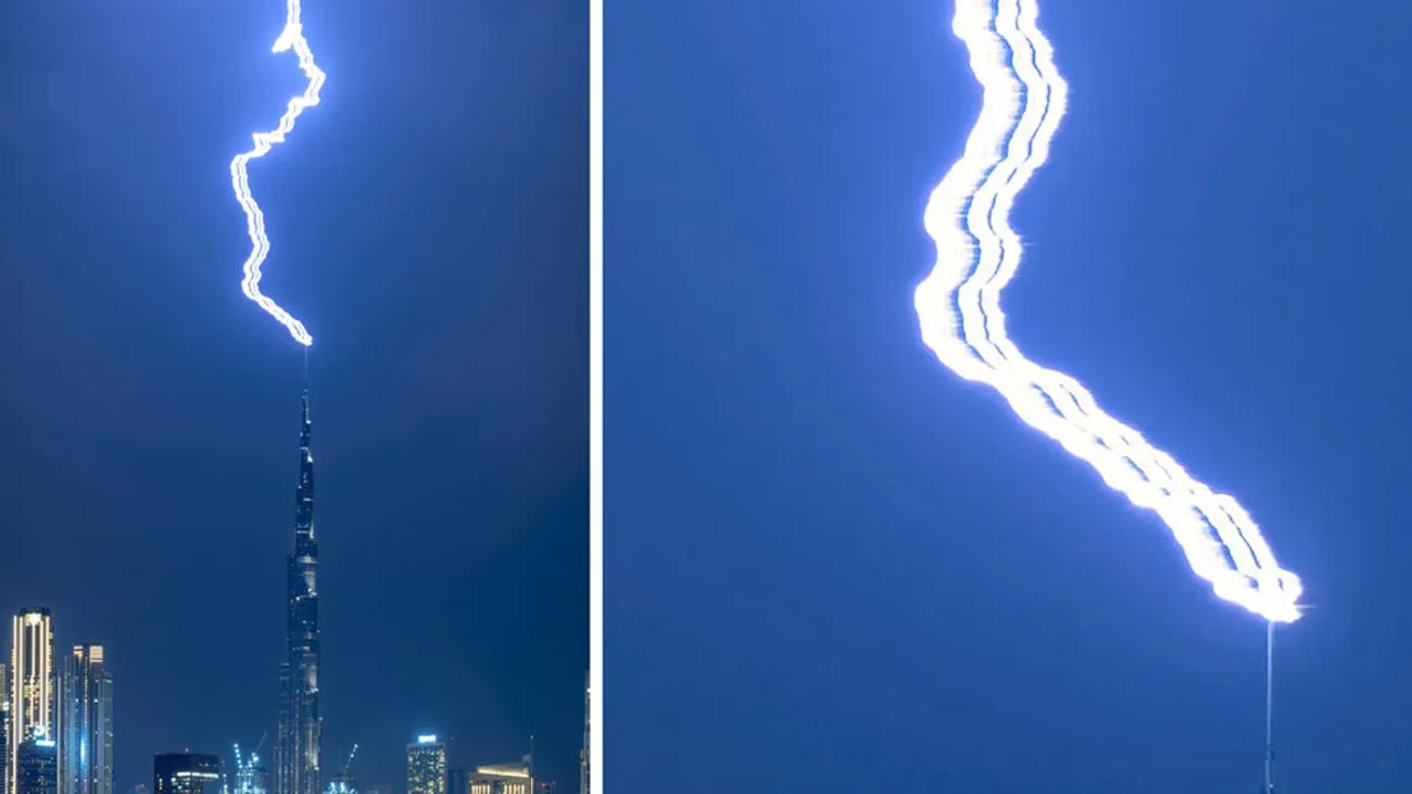 Burj Khalifa lightning strike