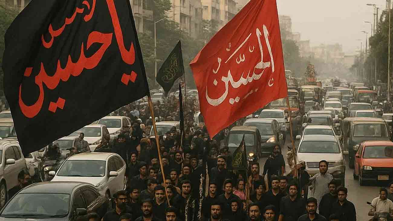 کراچی میں 8 محرم الحرام کے جلوس کیلئے ٹریفک پلان جاری Karachi Muharram procession 2025