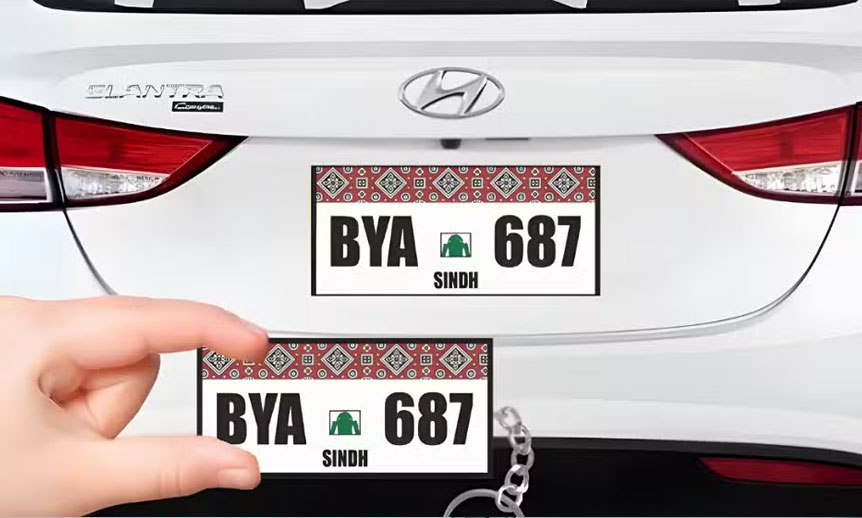 اجرک نمبر پلیٹس کے بغیر گاڑیوں کے لیے ریلیف کا اعلان Ajrak number plates