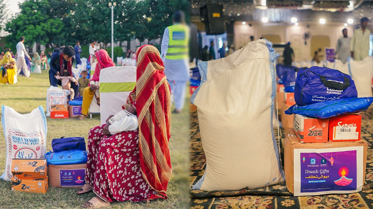  الخدمت فاؤنڈیشن نے دیوالی کی مناسبت سے 1400 ہندو خاندانوں میں تحائف تقسیم کر دیے۔
