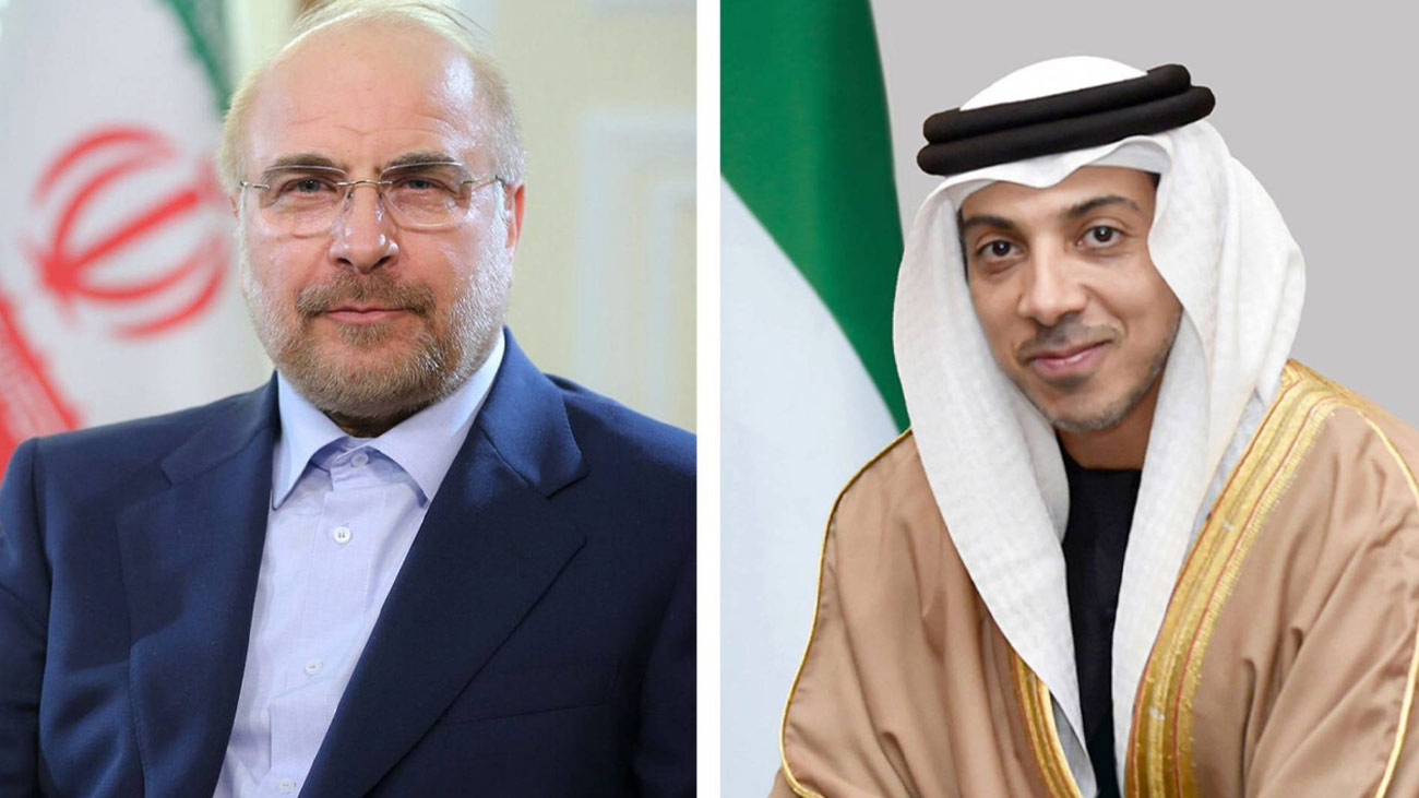 یو اے ای کے نائب صدر کا باقر قالیباف سے ٹیلیفونک رابطہ