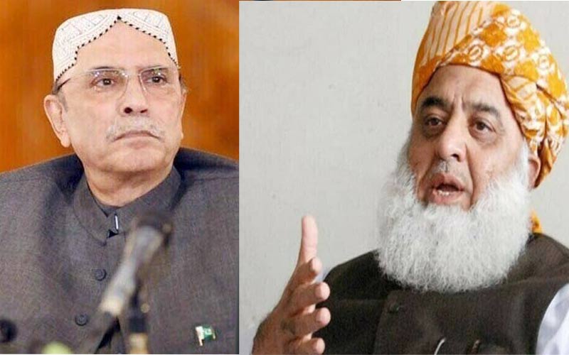 فضل الرحمن کوئٹہ میں پریس کانفرنس سے خطاب کرتے ہوئے