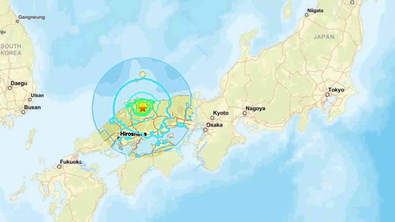 جاپان کے خطے جوگوکو میں 6.2 شدت کا زلزلہ