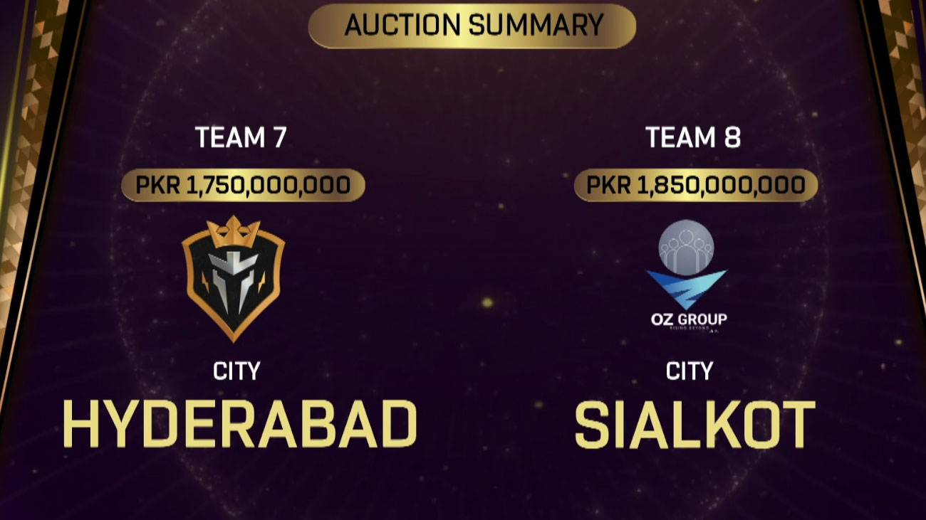 پی ایس ایل : دو نئی ٹیمیں سیالکوٹ 185، حیدرآباد 175 کروڑ میں فروخت