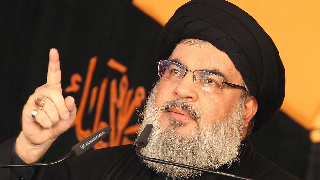 حزب اللہ کے سربراہ حسن نصر اللہ خطاب کر رہے ہیں