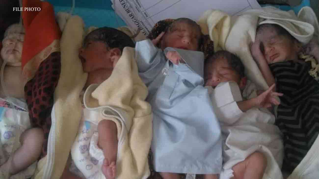 woman gave birth to five quintuplet babies
