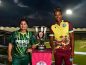 Pakistan-West-Indies-Women-Team-Captains-with-trophy